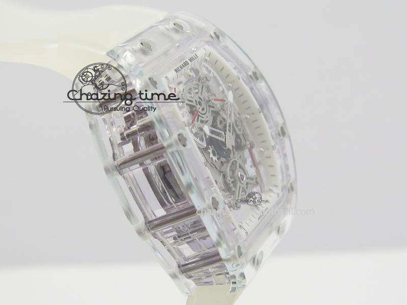 Minimalist RM056 RMF White Inner Bezel Skeleton Dial On Transparent Rubber Strap MIYOTA 9583
