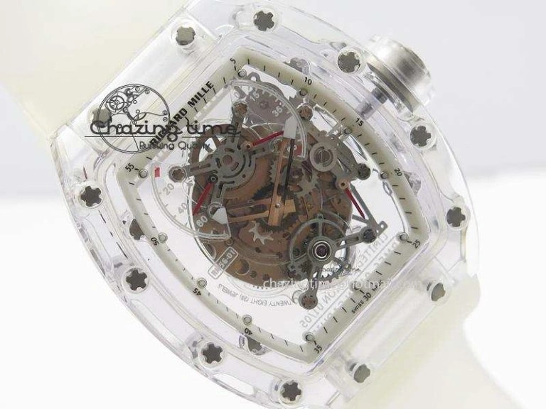 Minimalist RM056 RMF White Inner Bezel Skeleton Dial On Transparent Rubber Strap MIYOTA 9583