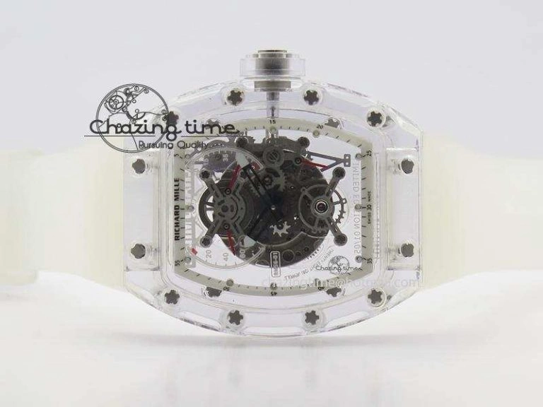 Minimalist RM056 RMF White Inner Bezel Skeleton Dial On Transparent Rubber Strap MIYOTA 9583