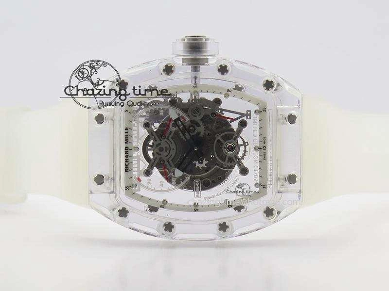 Minimalist RM056 RMF White Inner Bezel Skeleton Dial On Transparent Rubber Strap MIYOTA 9583