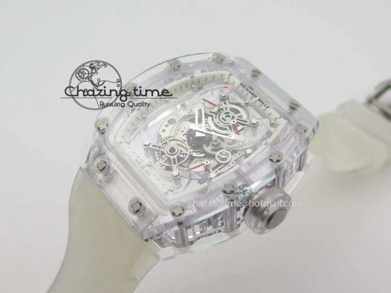 Minimalist RM056 RMF White Inner Bezel Skeleton Dial On Transparent Rubber Strap MIYOTA 9583
