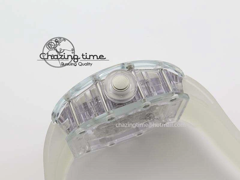 Minimalist RM056 RMF White Inner Bezel Skeleton Dial On Transparent Rubber Strap MIYOTA 9583