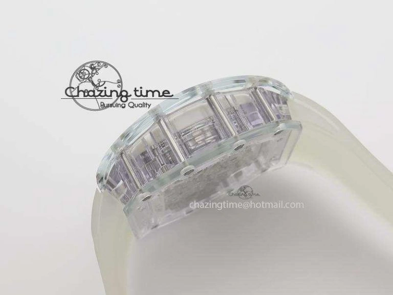 Minimalist RM056 RMF White Inner Bezel Skeleton Dial On Transparent Rubber Strap MIYOTA 9583