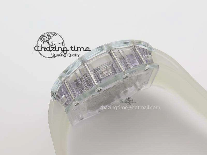 Minimalist RM056 RMF White Inner Bezel Skeleton Dial On Transparent Rubber Strap MIYOTA 9583