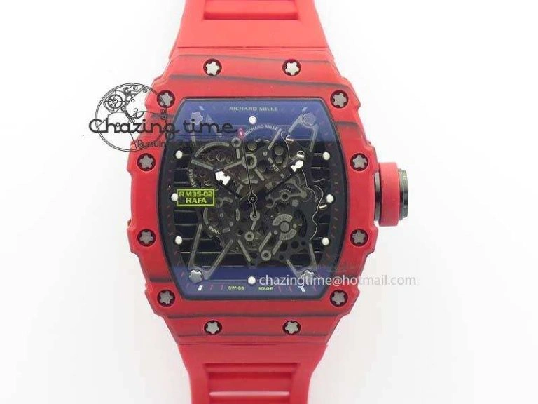 RM056 RMF Yellow Inner Bezel Skeleton Dial On Transparent Rubber Strap MIYOTA Affordable 9582