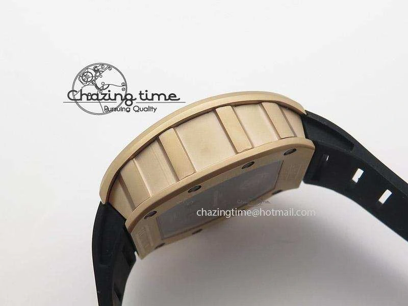 RM057 Dragon-Jackie Chan RG Rose Gold Dragon Dial On Black Rubber Strap A Refined 9588