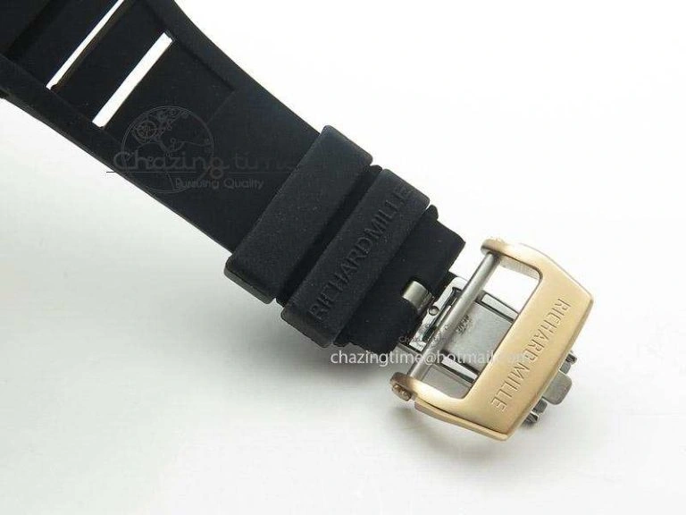 RM057 Dragon-Jackie Chan RG Rose Gold Dragon Dial On Black Rubber Strap A Refined 9588
