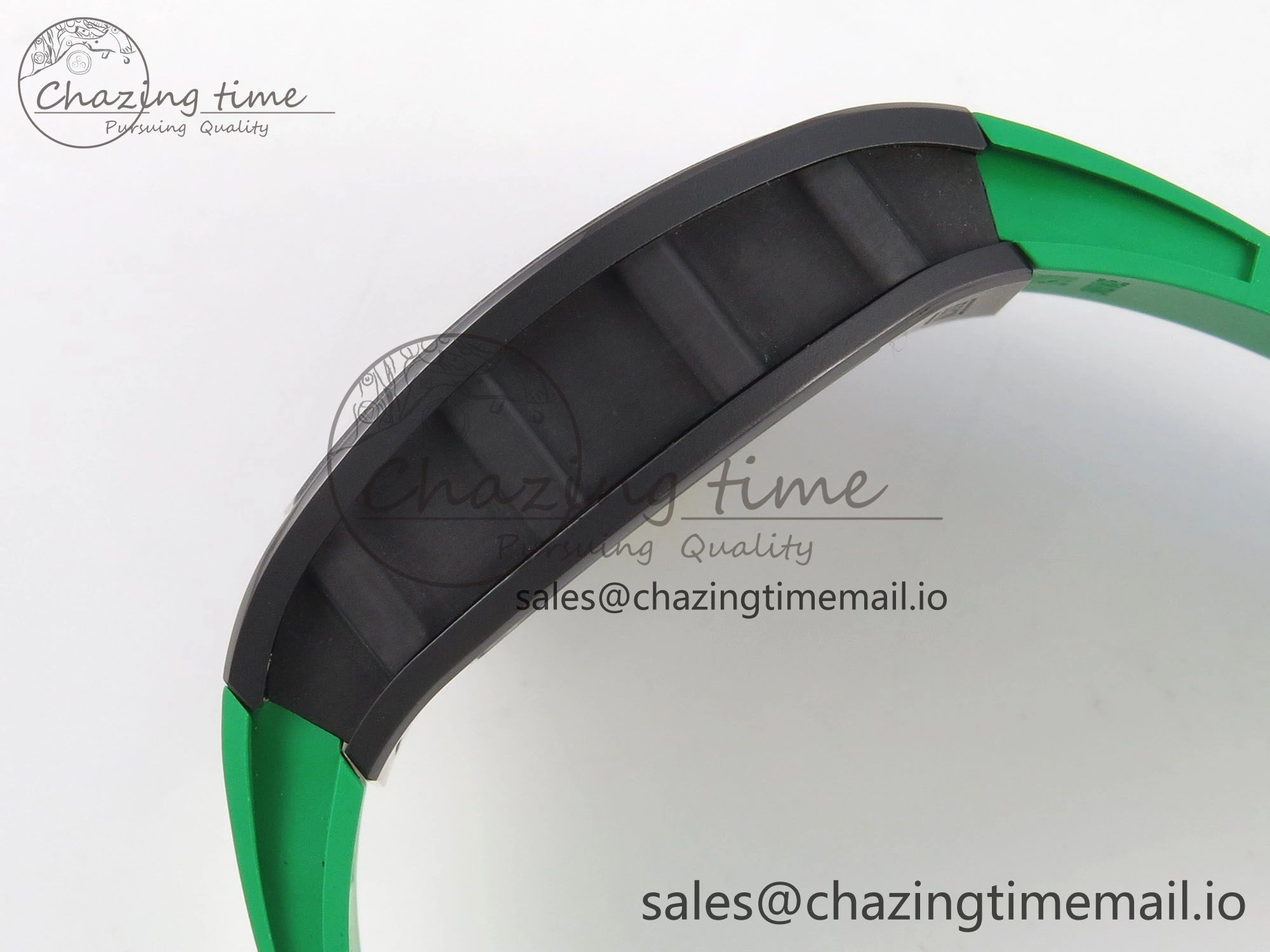 Lightweight RM061 Black Ceramic APSF 1:1 Best Edition Yellow Green Skeleton Dial on Green Rubber Strap RMUL2 Super Clone 9167