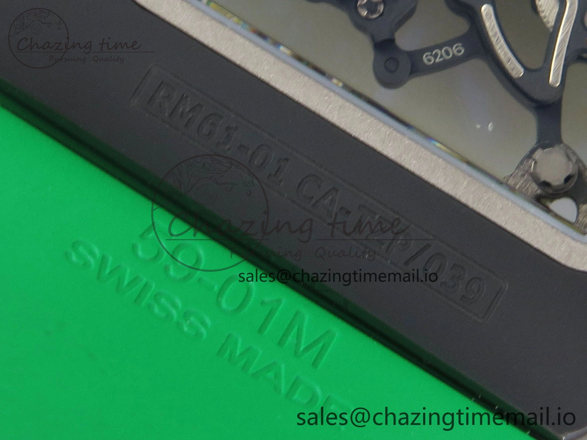 Lightweight RM061 Black Ceramic APSF 1:1 Best Edition Yellow Green Skeleton Dial on Green Rubber Strap RMUL2 Super Clone 9167