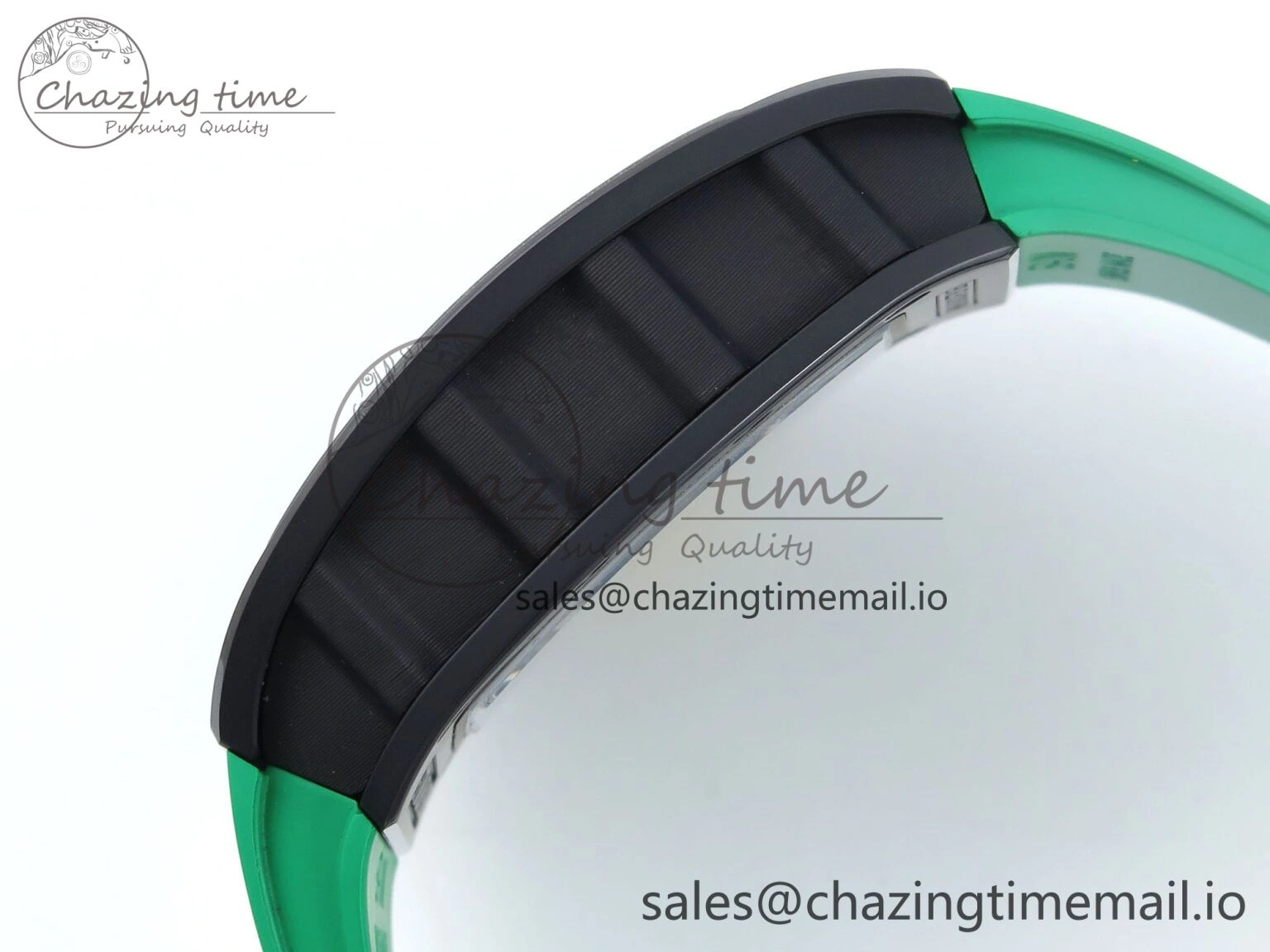RM061 Black Ceramic ZF 1:1 Best Edition on Green Rubber Strap RMUL2 Super Clone Flexible 9191