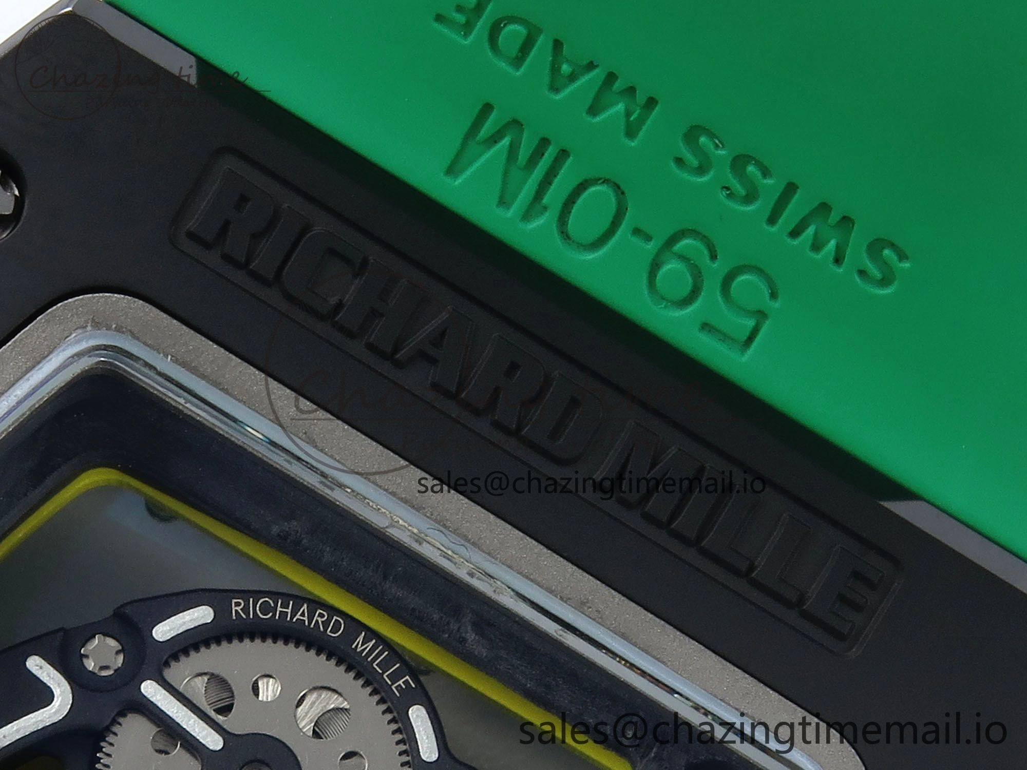 RM061 Black Ceramic ZF 1:1 Best Edition on Green Rubber Strap RMUL2 Super Clone Flexible 9191