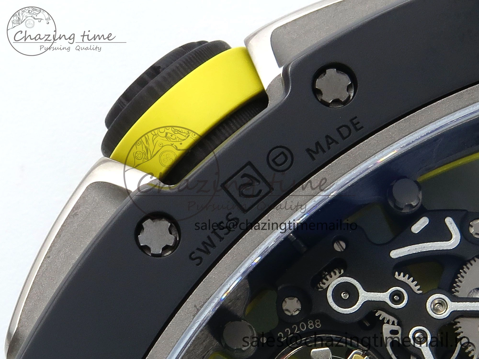 RM061 Black Ceramic ZF 1:1 Best Edition on Green Rubber Strap RMUL2 Super Clone Flexible 9191