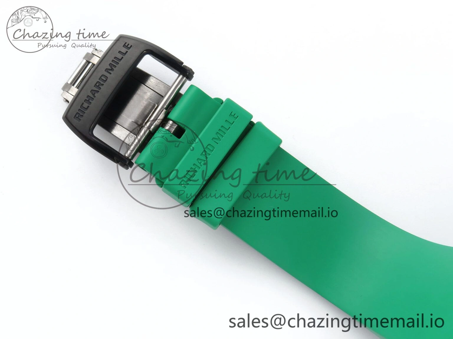 RM061 Black Ceramic ZF 1:1 Best Edition on Green Rubber Strap RMUL2 Super Clone Flexible 9191