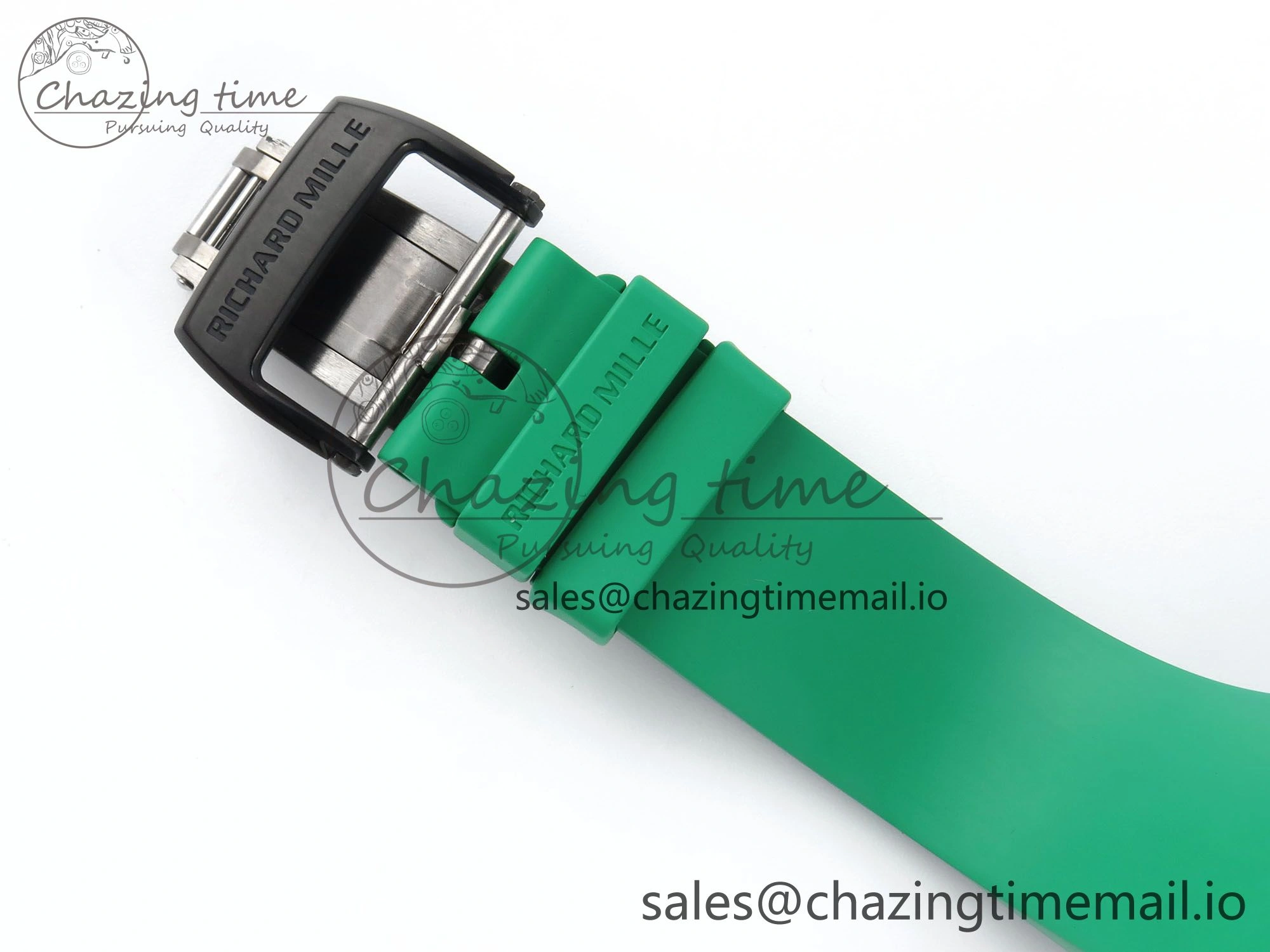 RM061 Black Ceramic ZF 1:1 Best Edition on Green Rubber Strap RMUL2 Super Clone Flexible 9191