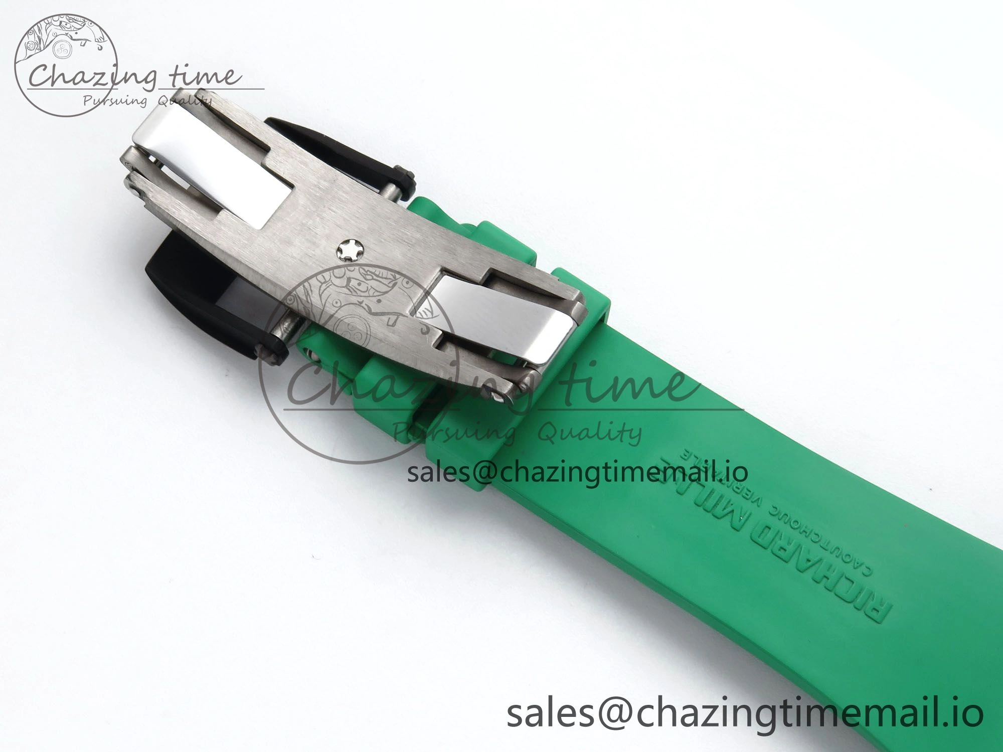 RM061 Black Ceramic ZF 1:1 Best Edition on Green Rubber Strap RMUL2 Super Clone Flexible 9191