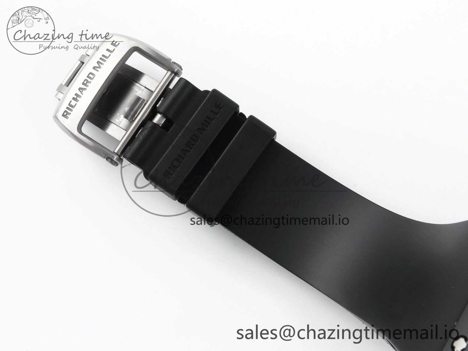 RM061 Black Ceramic ZF 1:1 Best Edition on White Rubber Strap RMUL2 Super Clone ZipUp 9208