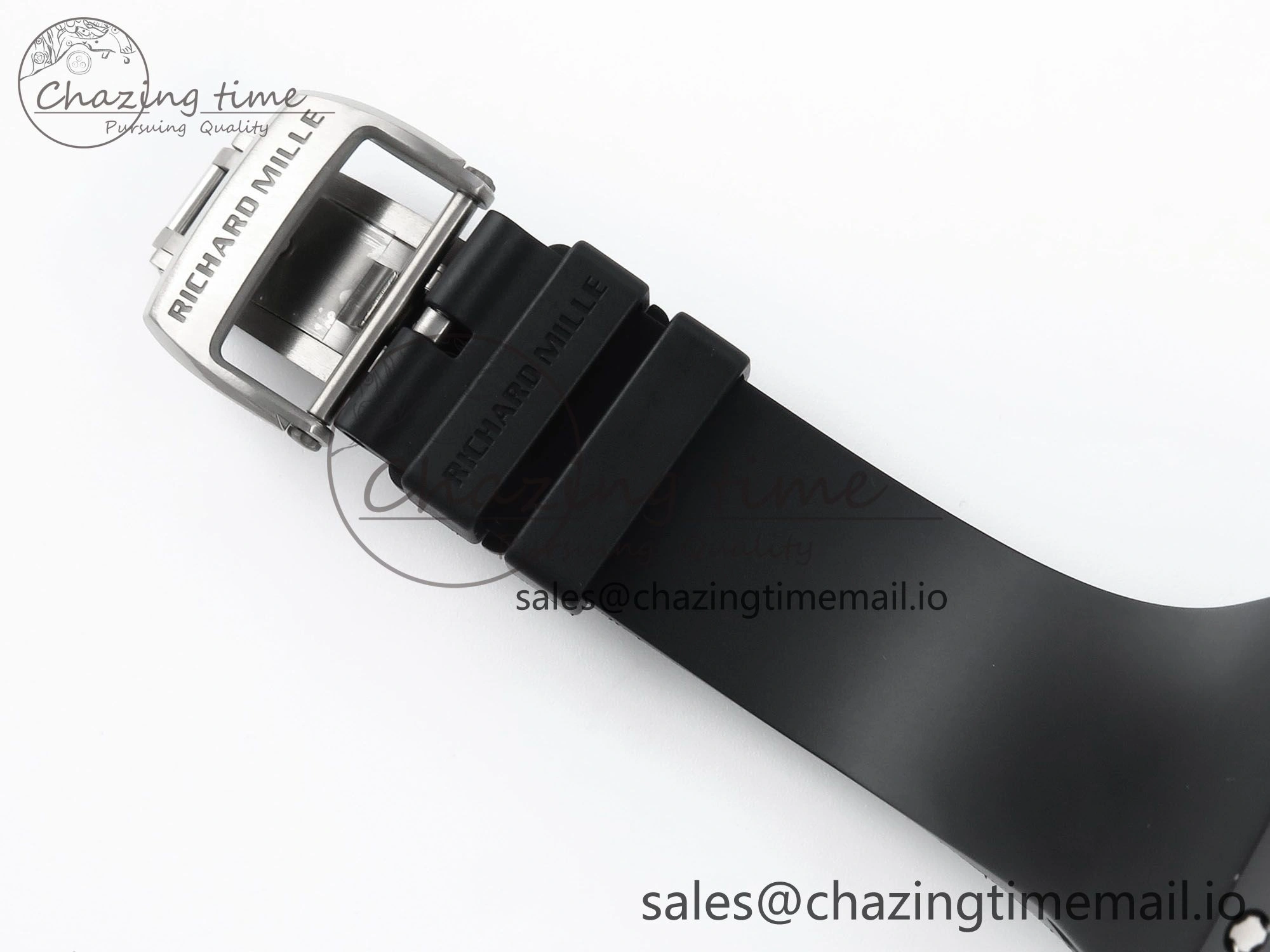 RM061 Black Ceramic ZF 1:1 Best Edition on White Rubber Strap RMUL2 Super Clone ZipUp 9208