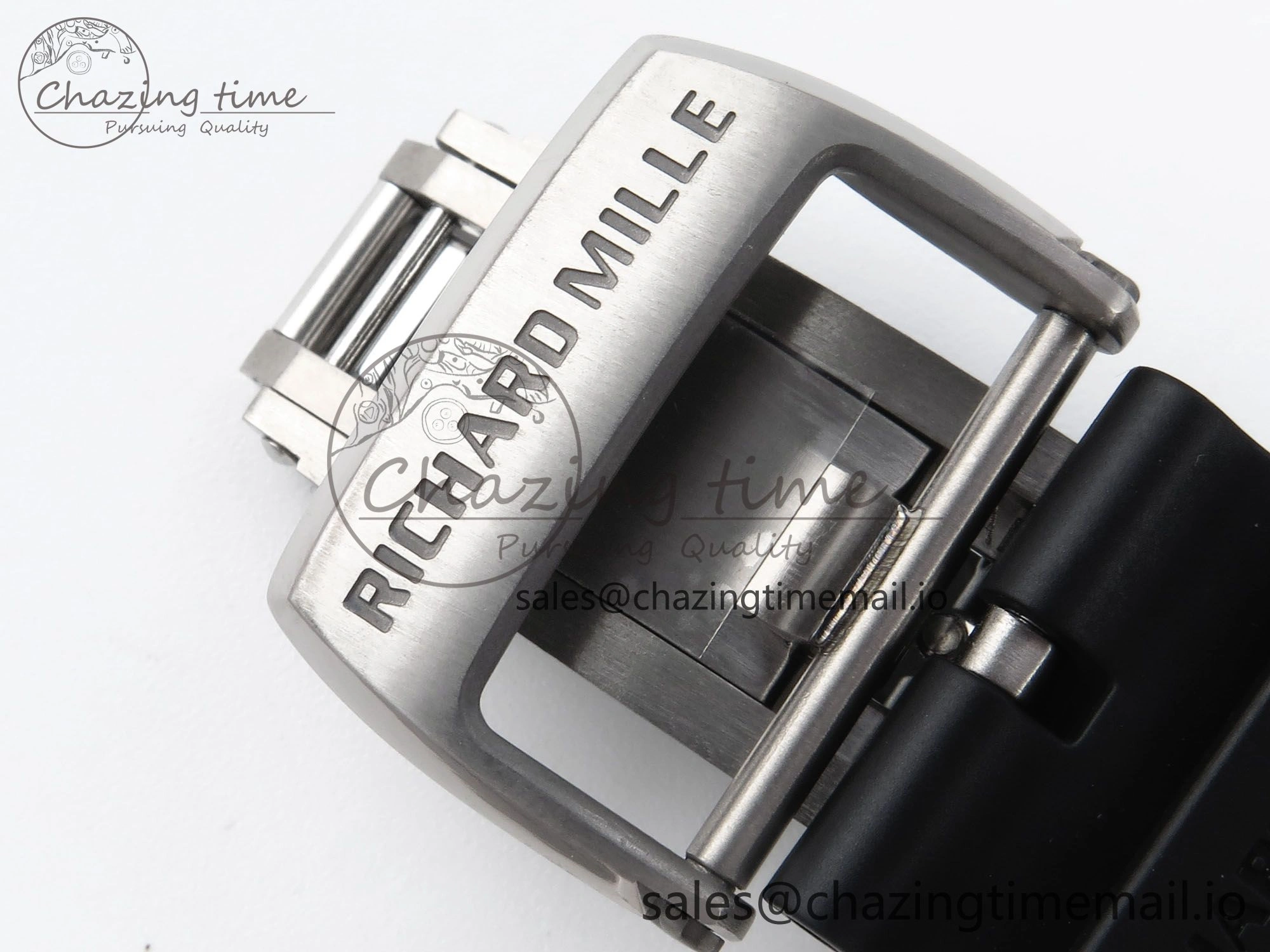 RM061 Black Ceramic ZF 1:1 Best Edition on White Rubber Strap RMUL2 Super Clone ZipUp 9208