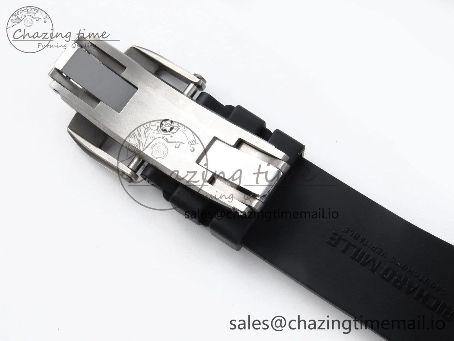 RM061 Black Ceramic ZF 1:1 Best Edition on White Rubber Strap RMUL2 Super Clone ZipUp 9208