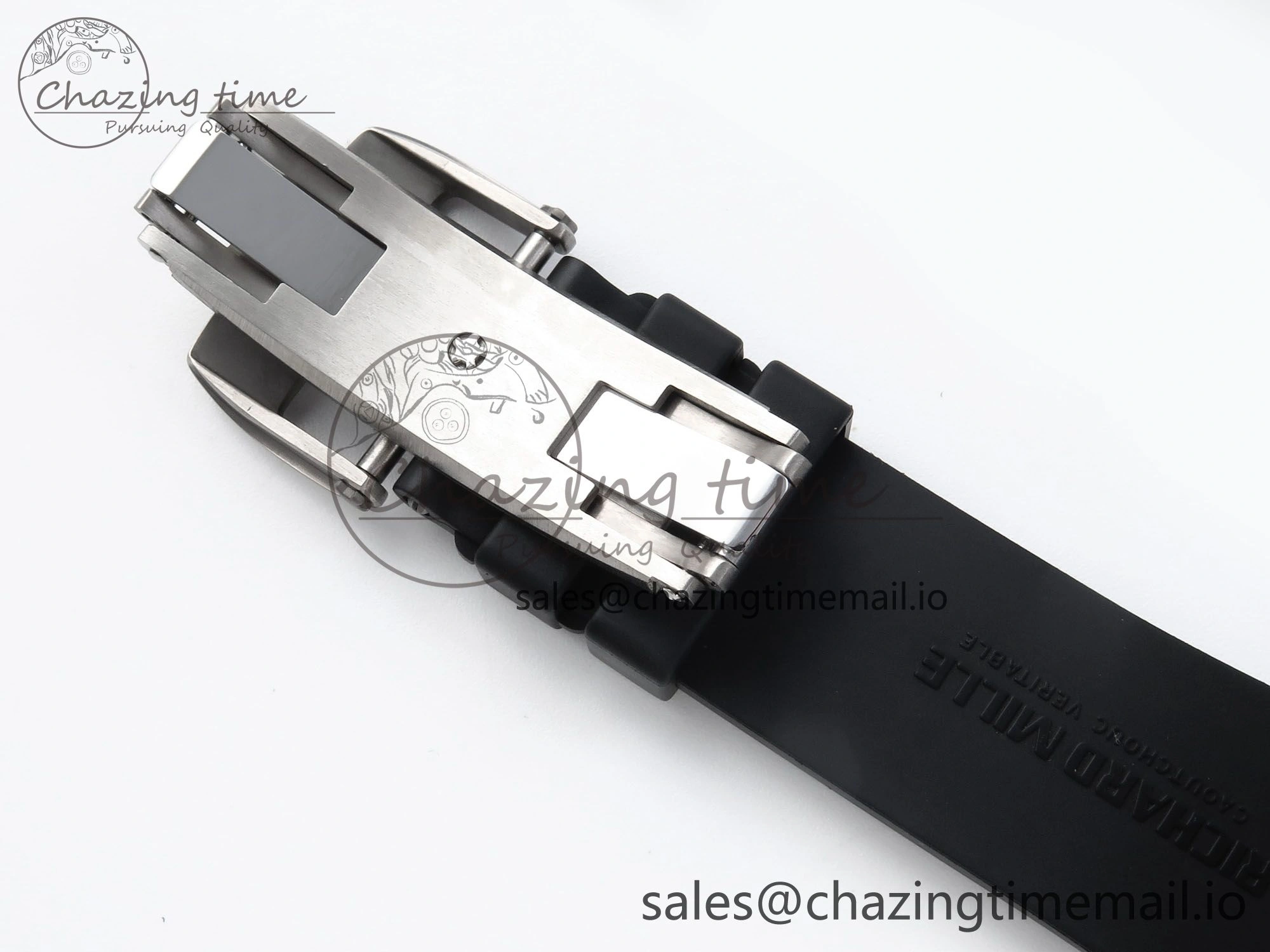RM061 Black Ceramic ZF 1:1 Best Edition on White Rubber Strap RMUL2 Super Clone ZipUp 9208