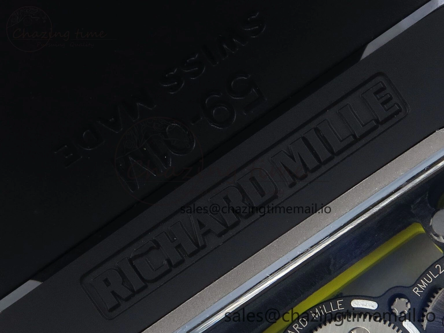 RM061 Black Ceramic ZF 1:1 Best Edition on White Rubber Strap RMUL2 Super Clone ZipUp 9208