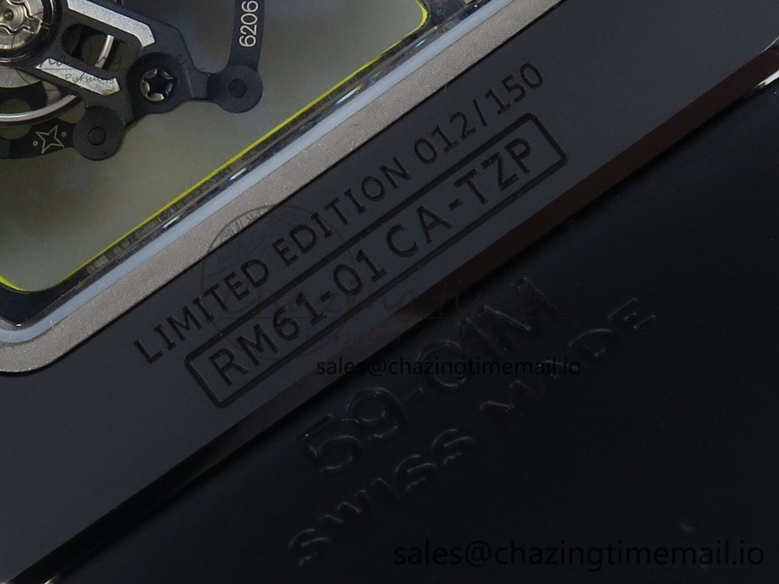 RM061 Black Ceramic ZF 1:1 Best Edition on White Rubber Strap RMUL2 Super Clone ZipUp 9208