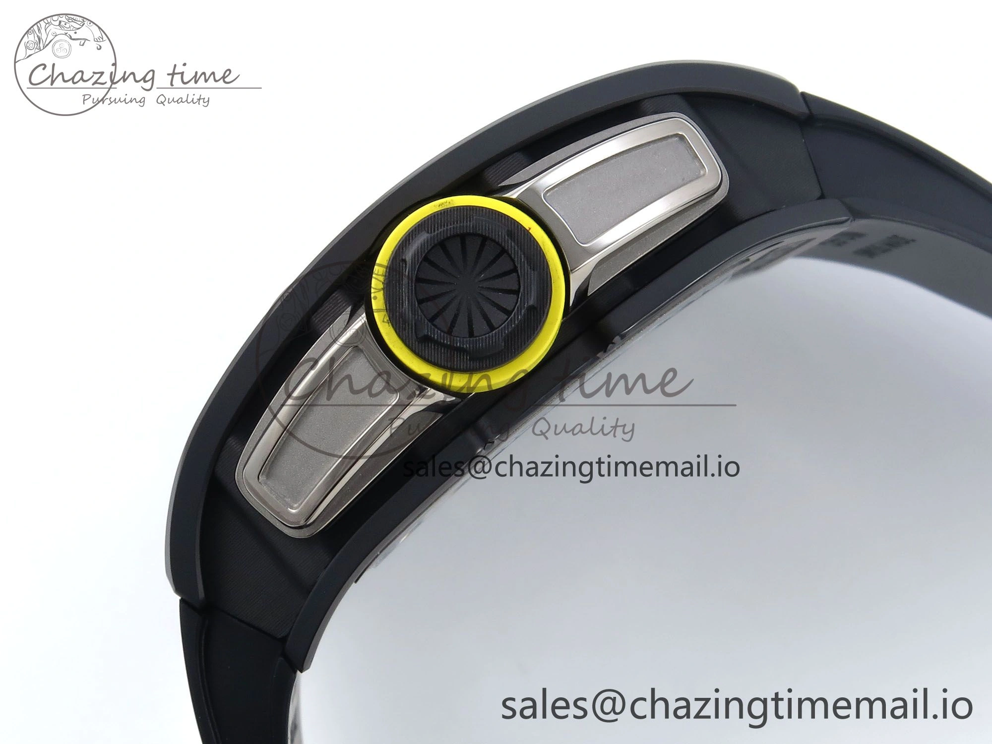 RM061 Black Ceramic ZF 1:1 Best Edition on White Rubber Strap RMUL2 Super Clone AllSeason 9188