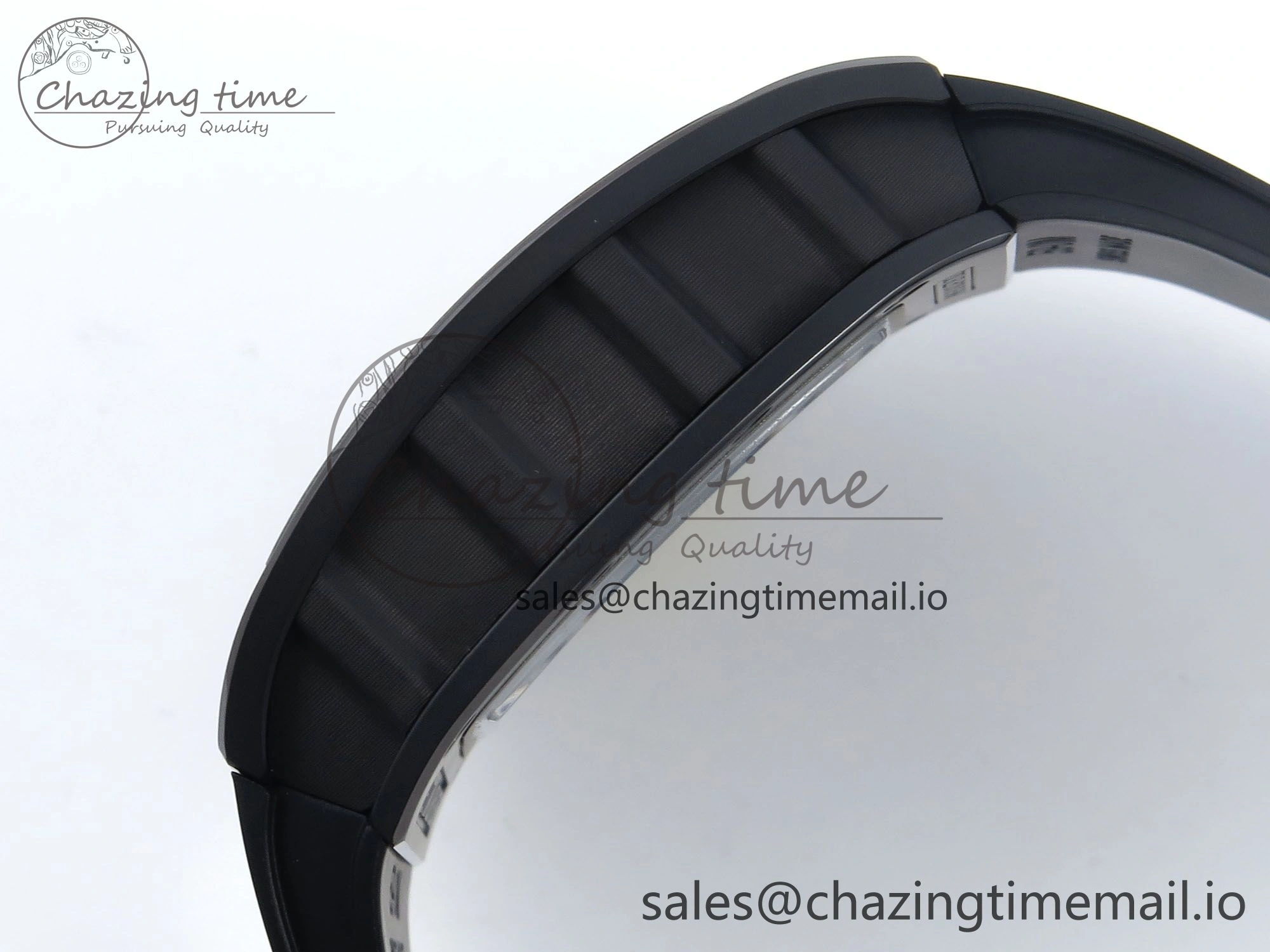 RM061 Black Ceramic ZF 1:1 Best Edition on White Rubber Strap RMUL2 Super Clone AllSeason 9188