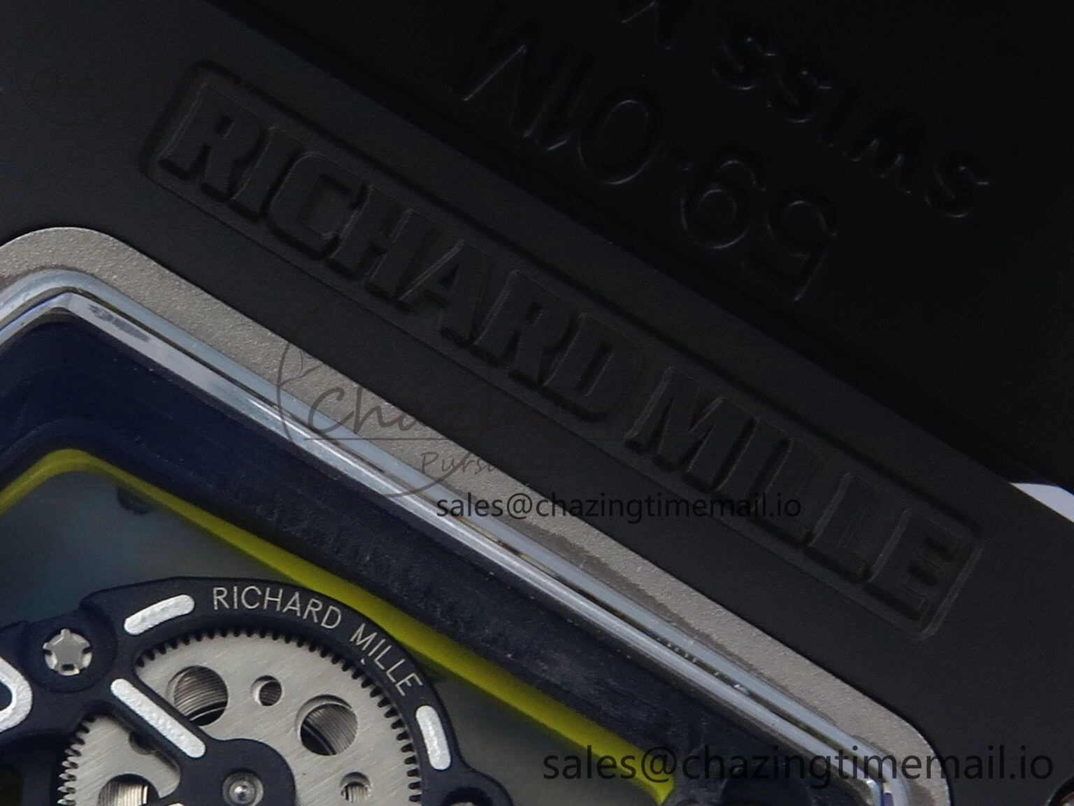 RM061 Black Ceramic ZF 1:1 Best Edition on White Rubber Strap RMUL2 Super Clone AllSeason 9188