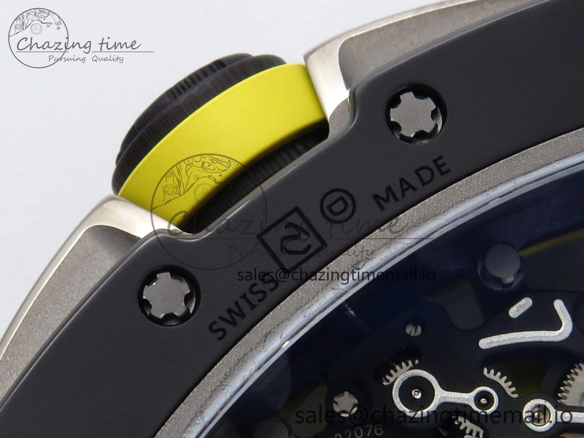 RM061 Black Ceramic ZF 1:1 Best Edition on White Rubber Strap RMUL2 Super Clone AllSeason 9188