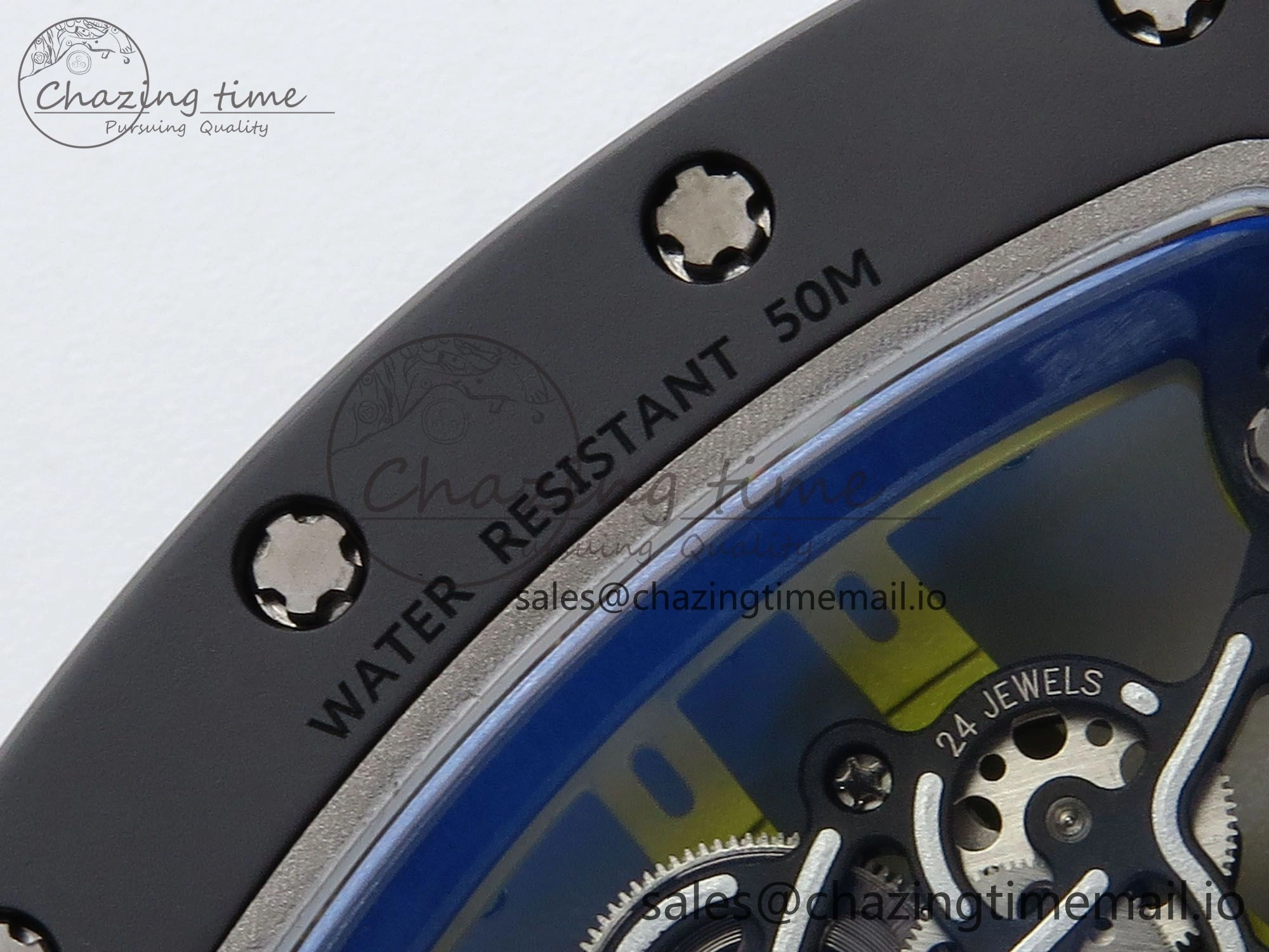 RM061 Black Ceramic ZF 1:1 Best Edition on White Rubber Strap RMUL2 Super Clone AllSeason 9188