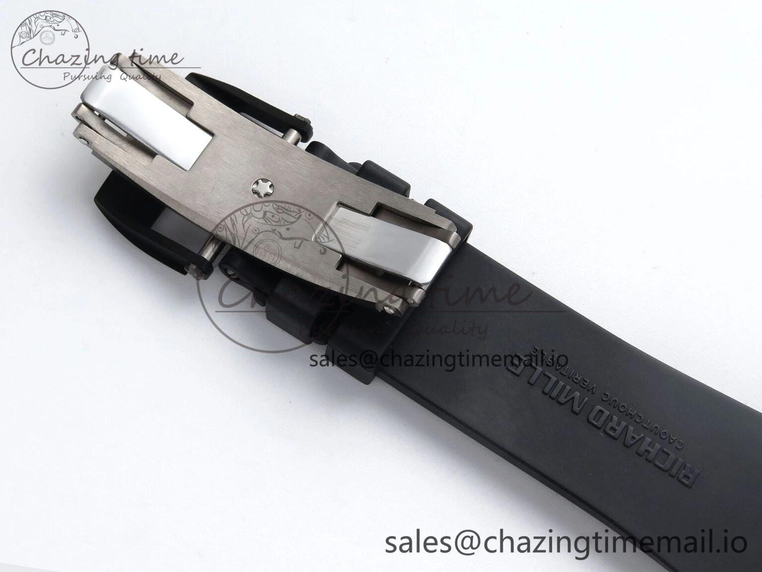 RM061 Black Ceramic ZF 1:1 Best Edition on White Rubber Strap RMUL2 Super Clone AllSeason 9188