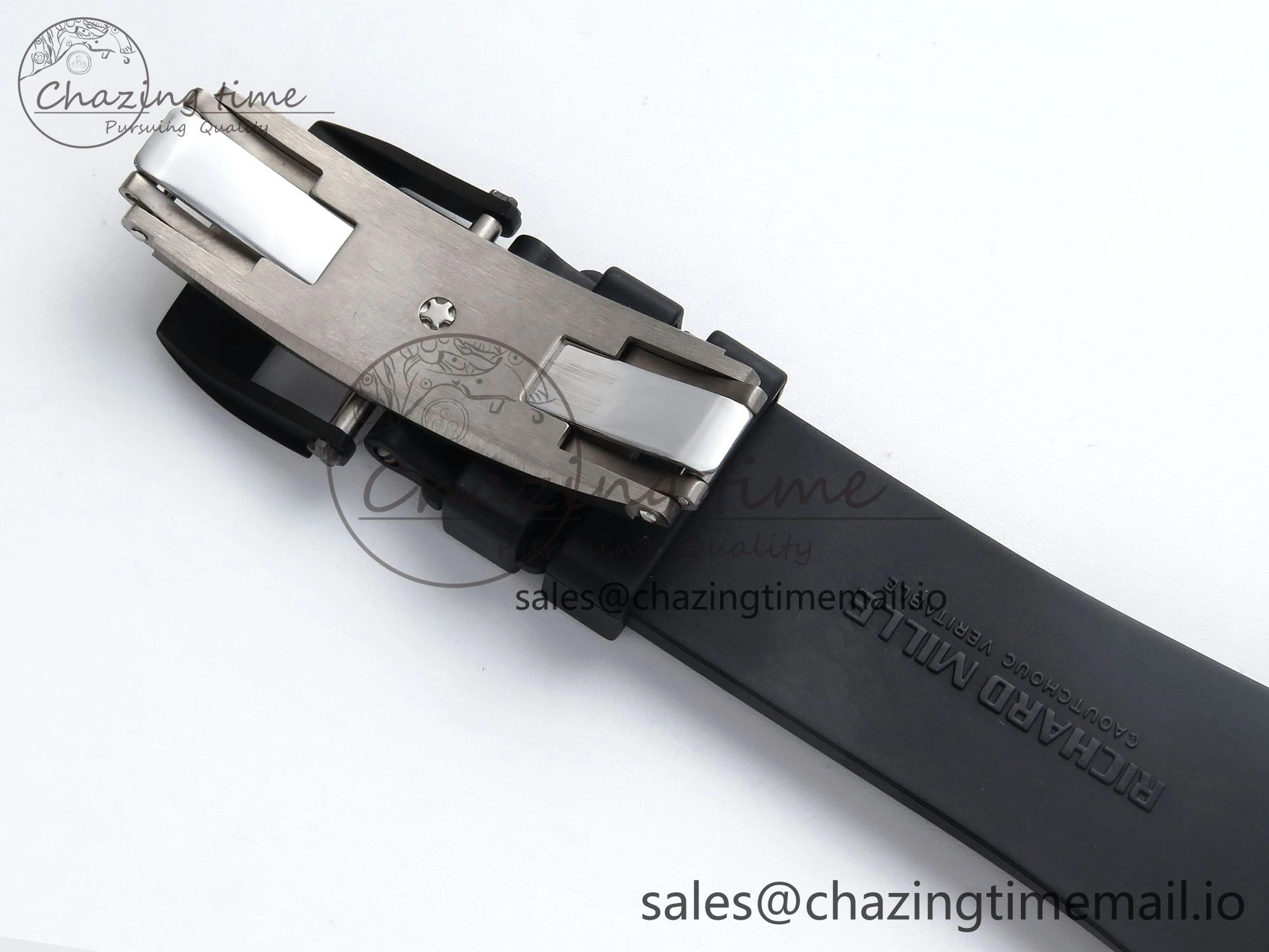 RM061 Black Ceramic ZF 1:1 Best Edition on White Rubber Strap RMUL2 Super Clone AllSeason 9188