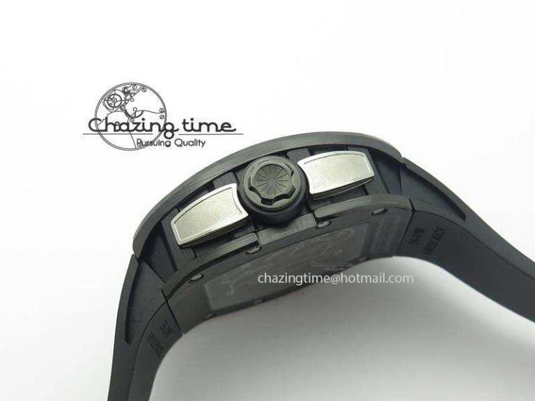 RM061 Black Inner Bezel Skeleton Dial On Black Rubber Strap MIYOTA8215 KVF FlexibleFit 9575