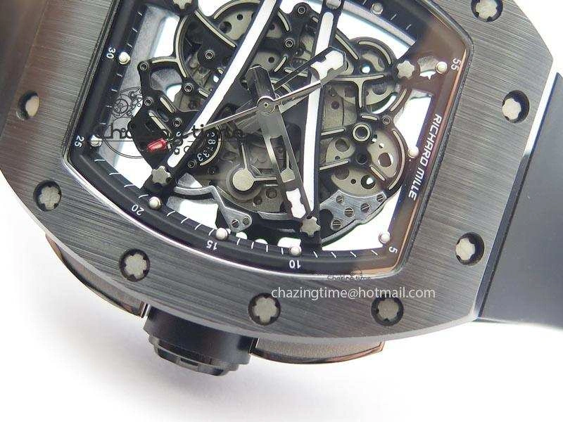 RM061 Black Inner Bezel Skeleton Dial On Black Rubber Strap MIYOTA8215 KVF FlexibleFit 9575