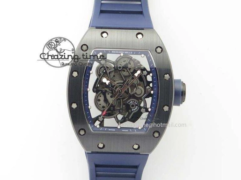 Refined RM061 Blue Inner Bezel Skeleton Dial On Blue Rubber Strap MIYOTA8215 KVF 9577