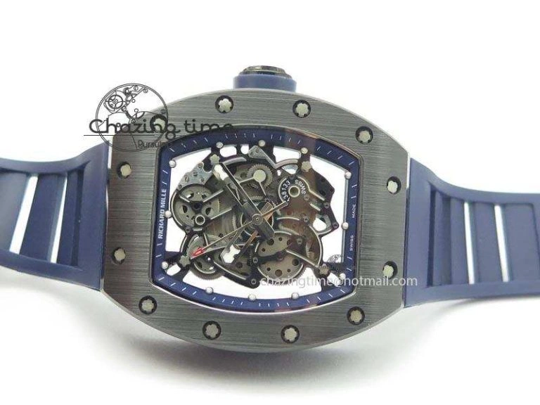 Refined RM061 Blue Inner Bezel Skeleton Dial On Blue Rubber Strap MIYOTA8215 KVF 9577