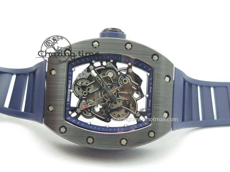 Refined RM061 Blue Inner Bezel Skeleton Dial On Blue Rubber Strap MIYOTA8215 KVF 9577