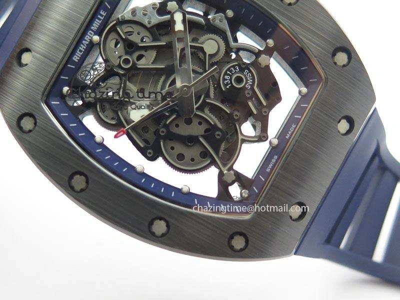 Refined RM061 Blue Inner Bezel Skeleton Dial On Blue Rubber Strap MIYOTA8215 KVF 9577