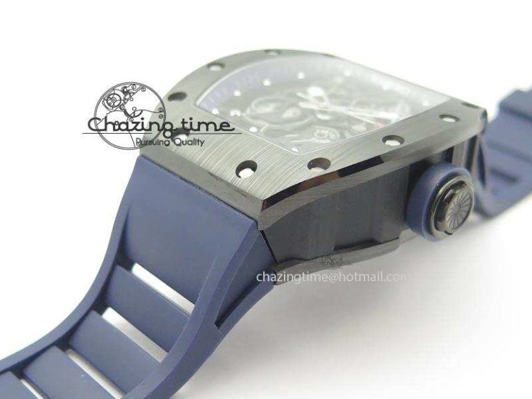 Refined RM061 Blue Inner Bezel Skeleton Dial On Blue Rubber Strap MIYOTA8215 KVF 9577