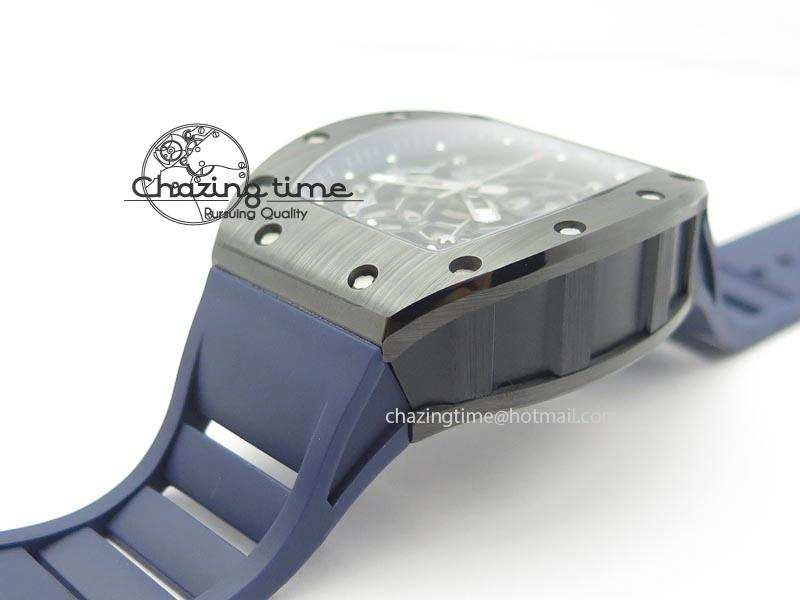 Refined RM061 Blue Inner Bezel Skeleton Dial On Blue Rubber Strap MIYOTA8215 KVF 9577