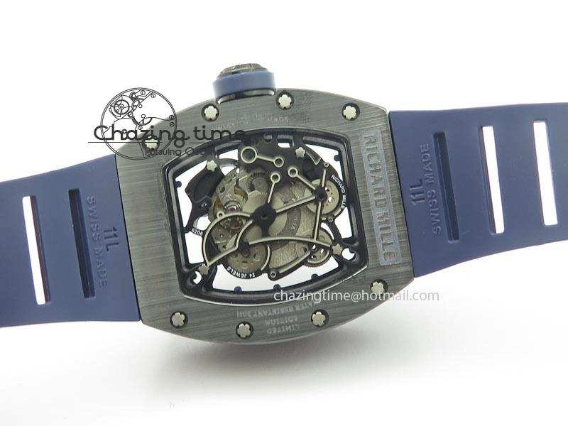 Refined RM061 Blue Inner Bezel Skeleton Dial On Blue Rubber Strap MIYOTA8215 KVF 9577