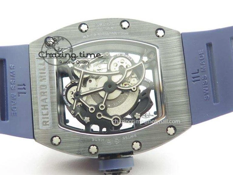 Refined RM061 Blue Inner Bezel Skeleton Dial On Blue Rubber Strap MIYOTA8215 KVF 9577