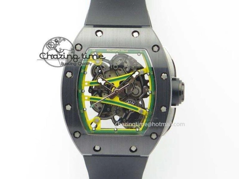 Refined RM061 Blue Inner Bezel Skeleton Dial On Blue Rubber Strap MIYOTA8215 KVF 9577