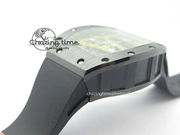RM061 Green Inner Bezel Skeleton Dial On Black Rubber Strap MIYOTA8215 KVF SoftTouch 9576