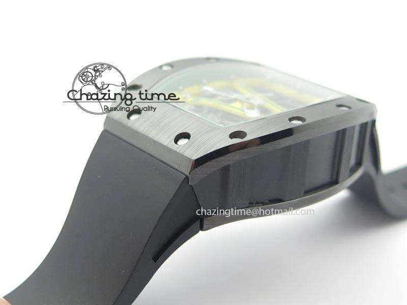 RM061 Green Inner Bezel Skeleton Dial On Black Rubber Strap MIYOTA8215 KVF SoftTouch 9576
