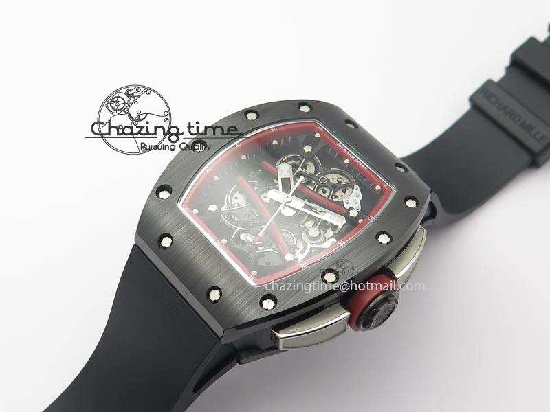Versatile RM061 Red Inner Bezel Skeleton Dial On Black Rubber Strap MIYOTA8215 KVF 9579