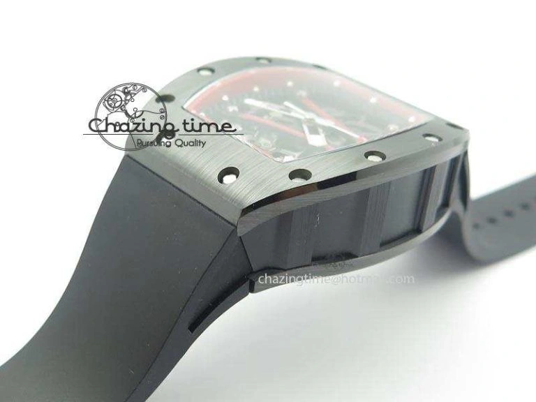Versatile RM061 Red Inner Bezel Skeleton Dial On Black Rubber Strap MIYOTA8215 KVF 9579
