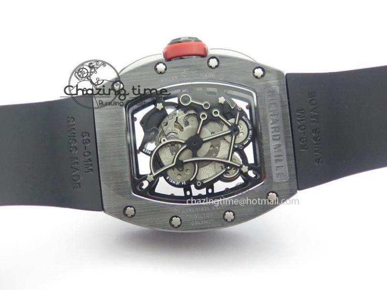 Versatile RM061 Red Inner Bezel Skeleton Dial On Black Rubber Strap MIYOTA8215 KVF 9579