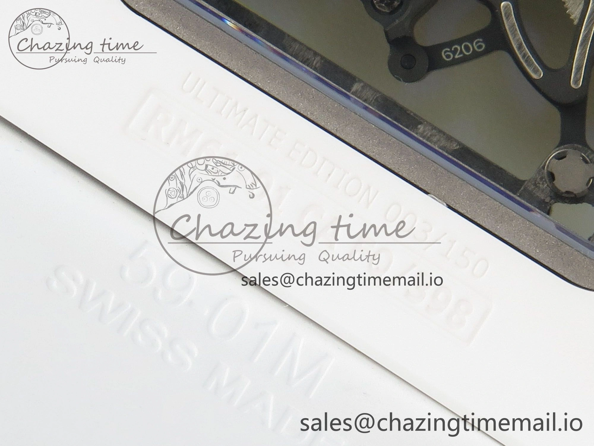 AllSeason RM061 White Ceramic APSF 1:1 Best Edition Yellow Green Skeleton Dial on White Rubber Strap RMUL2 Super Clone 9169